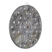 自然な灰色の石のモザイク、生命の花 ダーツボード (正面左)