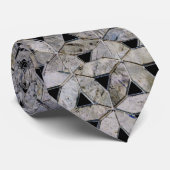 自然な灰色の石のモザイク、生命の花 ネクタイ (ロール)