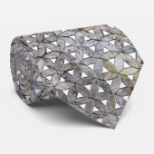 自然な灰色の石のモザイク、生命の花 ネクタイ (ロール)