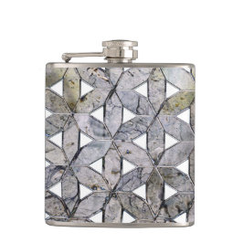 自然な灰色の石のモザイク、生命の花 フラスク
