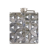 自然な灰色の石のモザイク、生命の花 フラスク (裏面)