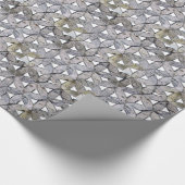 自然な灰色の石のモザイク、生命の花 ラッピングペーパー (角)