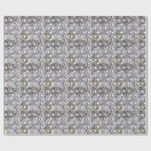 自然な灰色の石のモザイク、生命の花 ラッピングペーパー (フラット)