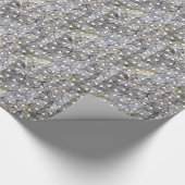 自然な灰色の石のモザイク、生命の花 ラッピングペーパー (角)