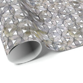 自然な灰色の石のモザイク、生命の花 ラッピングペーパー (ロールコーナー)