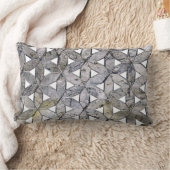 自然な灰色の石のモザイク、生命の花 ランバークッション (ブランケット)