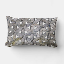 自然な灰色の石のモザイク、生命の花 ランバークッション