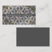 自然な灰色の石のモザイク、生命の花 名刺 (正面/裏面)