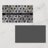 自然な灰色の石のモザイク、生命の花 名刺 (正面/裏面)