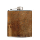 自然な牛皮の一見 フラスク (正面)
