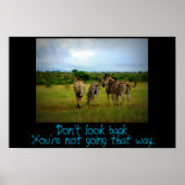 自然な環境でアフリカのシマウマとの引用文。 ポスター (正面)