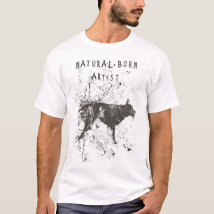 自然な生まれる芸術家(白黒) Tシャツ