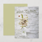 自然な田舎のワイルドフラワー ホワイトビーチのウェディング 案内ポストカード (正面/裏面)