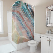 自然な石材のオニキス大理石テクスチャの背景 シャワーカーテン (インサイチュ)