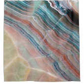 自然な石材のオニキス大理石テクスチャの背景 シャワーカーテン (正面)