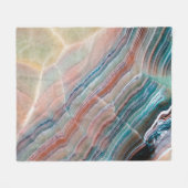 自然な石材のオニキス大理石テクスチャの背景 フリースブランケット (正面(横))