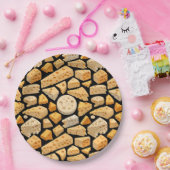 自然な穴のあるチーズピースの可愛いパターン  ペーパープレート (パーティー)