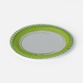 自然な緑のボーダーが付いている紙皿 ペーパープレート (アングル)