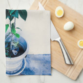 自然な緑のJatrophaの植物 キッチンタオル (四つ折り)