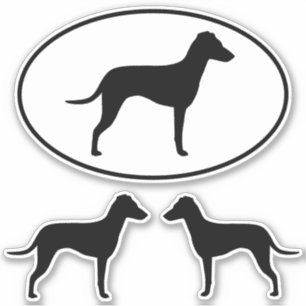 自然な耳を搭載するマンチェスターテリアのシルエット シール