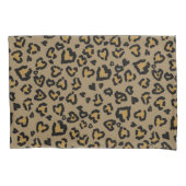 自然な色のハートヒョウ柄 枕カバー (正面左)