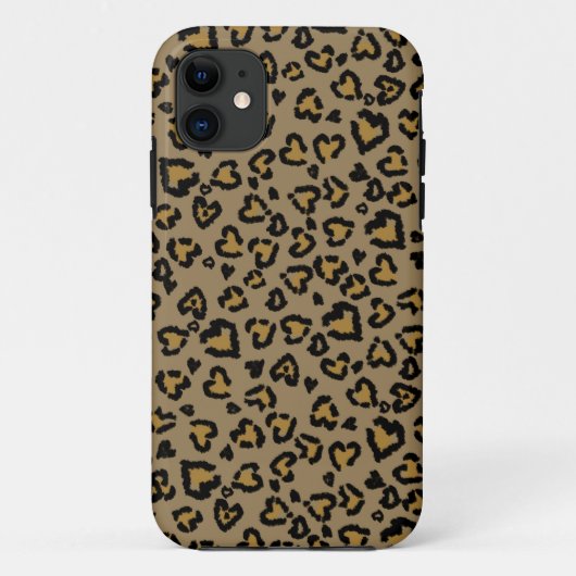 自然な色のハートヒョウ柄 Case-Mate iPhoneケース (裏面)
