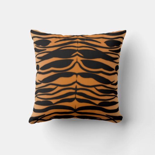 自然な色の虎の皮の縞模様 クッション (裏面)