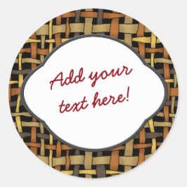 自然な色のBurlapでカスタマイズ可能な挨拶 ラウンドシール