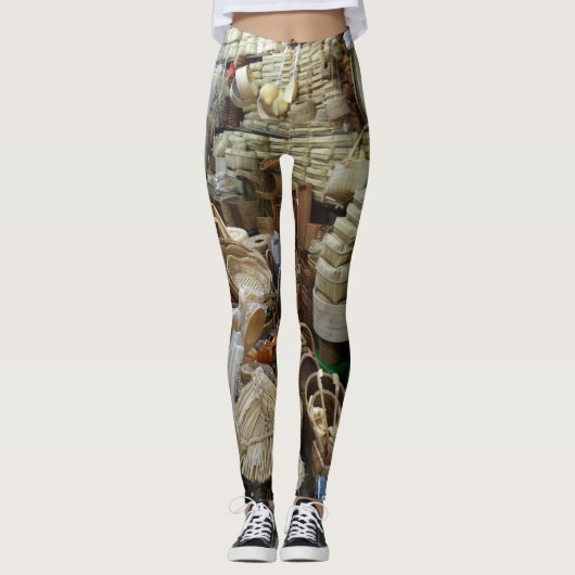 自然な色を作り出すキッチンストアのバスケット レギンス (正面)