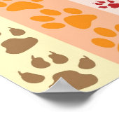 自然な色合いの可愛い動物の前足の柄 ポスター (角)