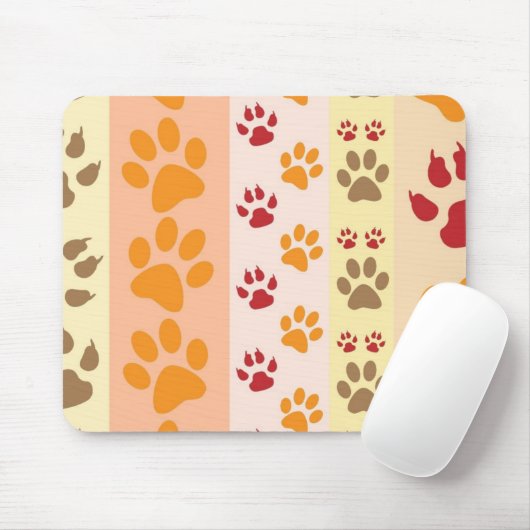 自然な色合いの可愛い動物の前足の柄 マウスパッド (マウス)