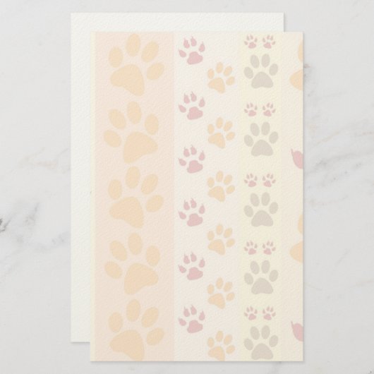 自然な色合いの可愛い動物の前足の柄 便箋 (正面/裏面)