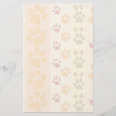 自然な色合いの可愛い動物の前足の柄 便箋 (正面)