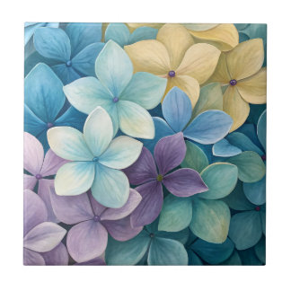 自然な色鮮やかな花 タイル