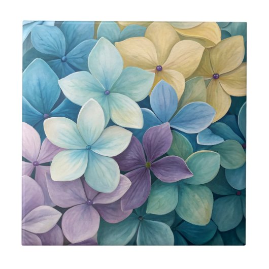 自然な色鮮やかな花  タイル (正面)