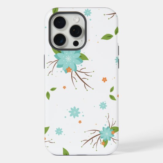 自然な花のシームレス パターン iPhoneケース (裏面)