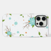 自然な花のシームレス パターン iPhoneケース (裏面横)