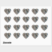 自然な花のステッカー ハートシール (シート)