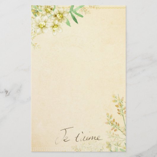 自然な花の静止した紙 便箋 (正面)