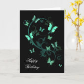 自然な蝶 カード (黄色い花)