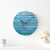 自然な青の木、テクスチャ付きの背景。 ラージ壁時計 (ホーム)