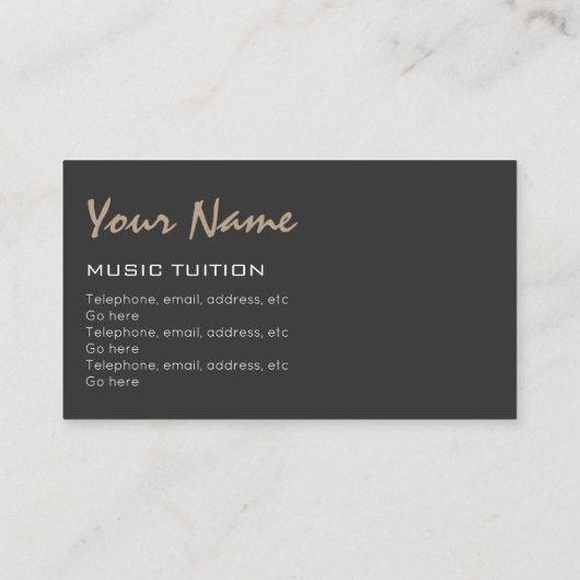 自然な音楽個人教師の名刺があって下さい 名刺 (裏面)