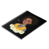 自然な髪を持つ入江ジャマイカの黒い女学生 ノートブック (左側)