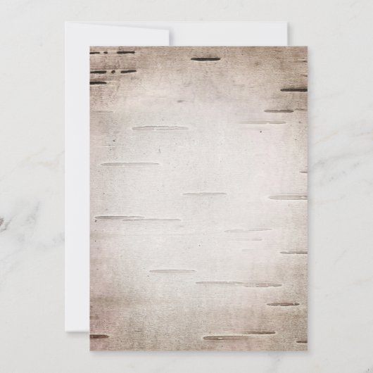 自然な鹿の角と白樺のクラシックウェディング 招待状 (裏面)