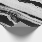 自然な黒と白の大理石のテクスチャ、豪華  ラッピングペーパー (角)