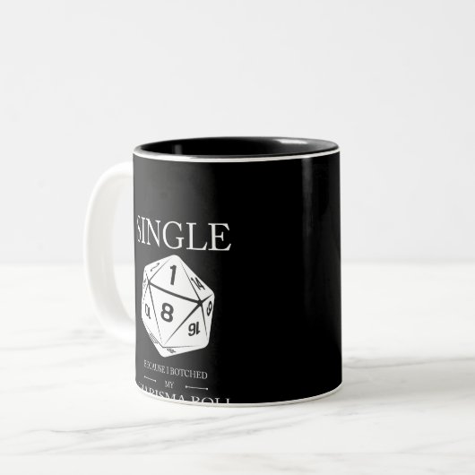 自然な1つのおもしろいなやり損われたカリスマの点検をのための選抜して下さい ツートーンマグカップ (正面左)