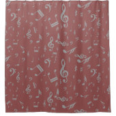 自然なMarsalaの灰色の音符 シャワーカーテン (正面)