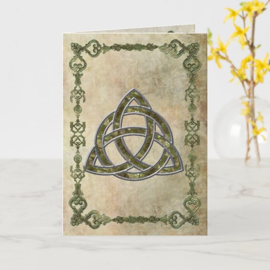 自然なTriquetra カード (黄色い花)