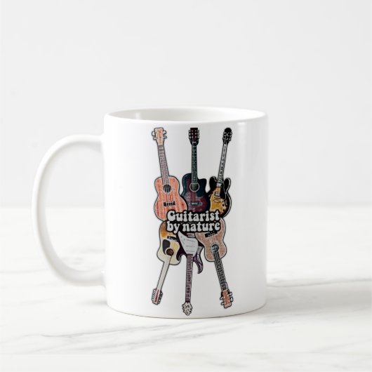 自然によるギタリスト前向き。ギタリストの引用文 コーヒーマグカップ (左)
