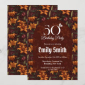 自然にインスパイアされたリリーが輝く90歳の誕生日 招待状 (正面/裏面)